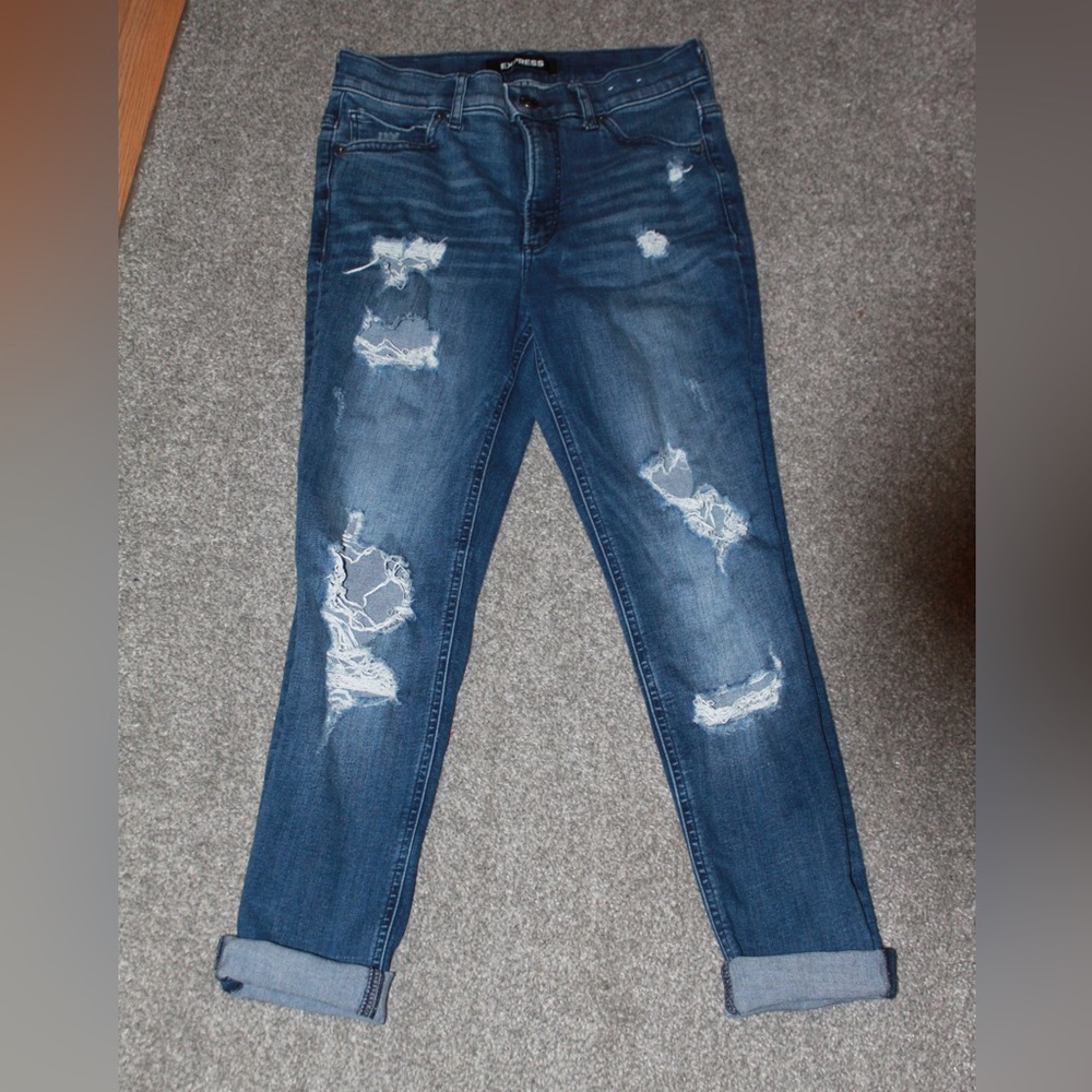 Express high rise jeans stretch + Denim perfect ankle size 4L/4L